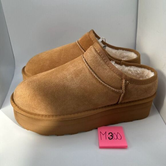 CUSHIONAIRE Women's Genuine Suede Cozy Mule Platform +Memory Foam 11 CHESTNUT - Picture 3 of 7